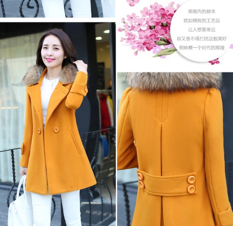 Yu Ying 2015 autumn and winter new women's Korea version of large numbers in length of Sau San for?? jacket coat gross female YH150 Yellow M picture, prices, brand platters! The elections are supplied in the national character of distribution, so action, buy now enjoy more preferential! As soon as possible.