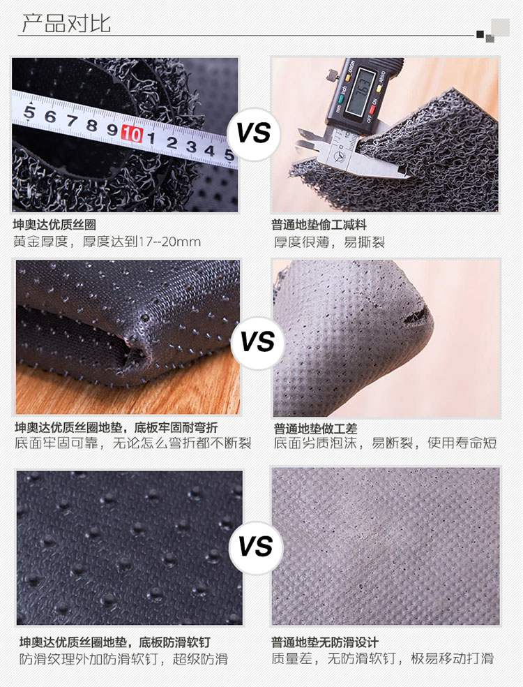 地毯先生 加厚丝圈地垫入户进门垫脚垫卫生间浴室防滑垫pvc地毯垫 米咖色 60*120CM无字无边