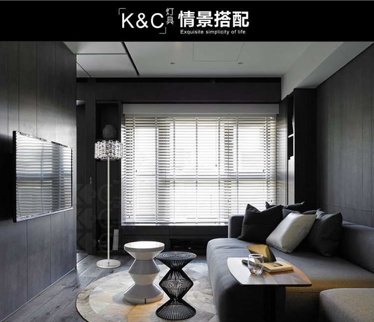 
                                        kc灯具水晶欧式落地灯现代简约创意客厅卧室立式落地台灯 KC-F9030-4                