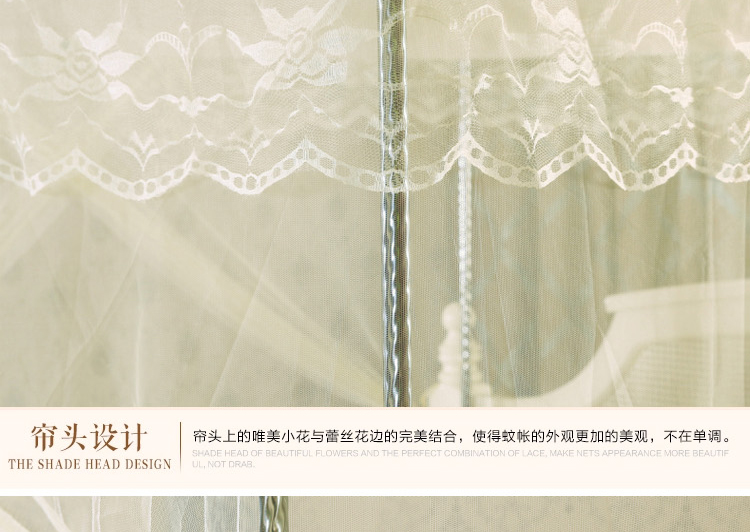 
                                        洛寐蚊帐 三开门落地 加粗加厚支架方顶学生宫廷公主蚊帐 简约三开门白色--22mm 1.5m床                