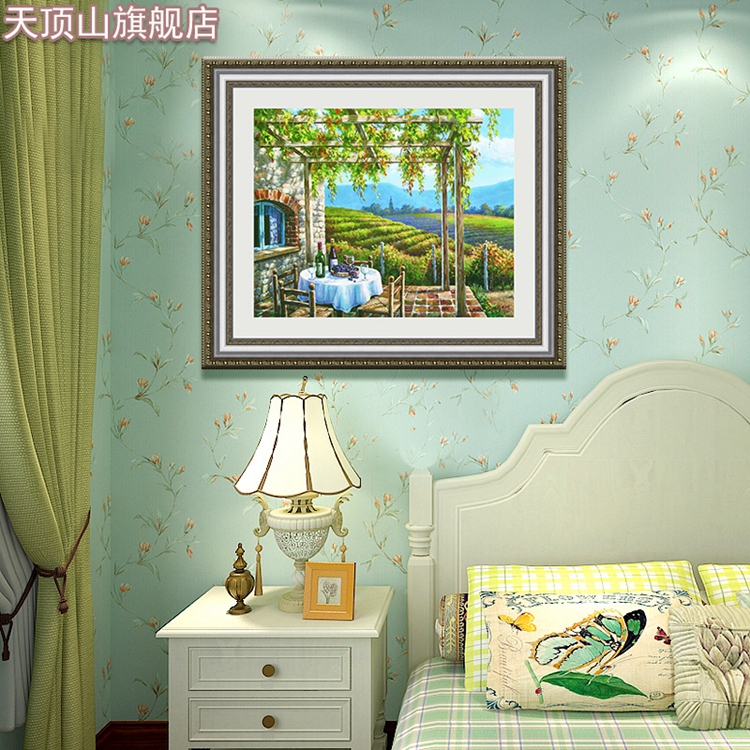 天顶山 装饰画 热销 装饰画餐厅壁画竖版单幅现代客厅书房酒店挂画背景墙画 风景 森林油画 诗情画意 60*70CM