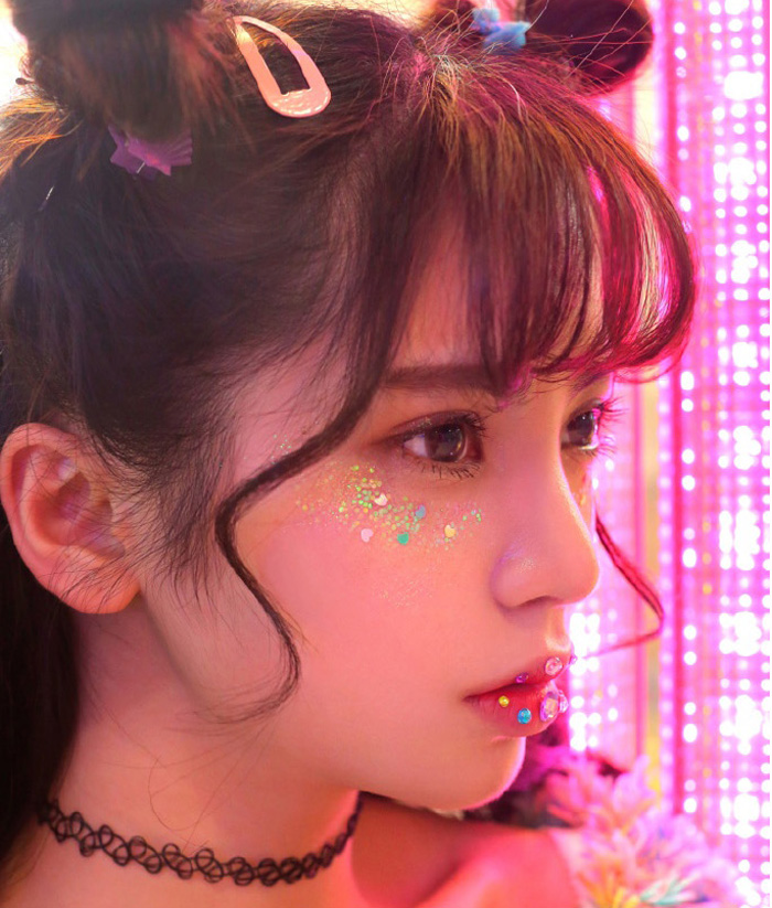 aosiwig 日系妆原宿软妹少女亮片美妆舞台拍照眼妆五角星爱心闪粉贴