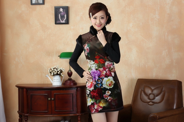 Ms. 27.41 picking qipao Tang dynasty improved winter cheongsam collar Foutune of dress dresses -A picture color S picture, prices, brand platters! The elections are supplied in the national character of distribution, so action, buy now enjoy more preferential! As soon as possible.