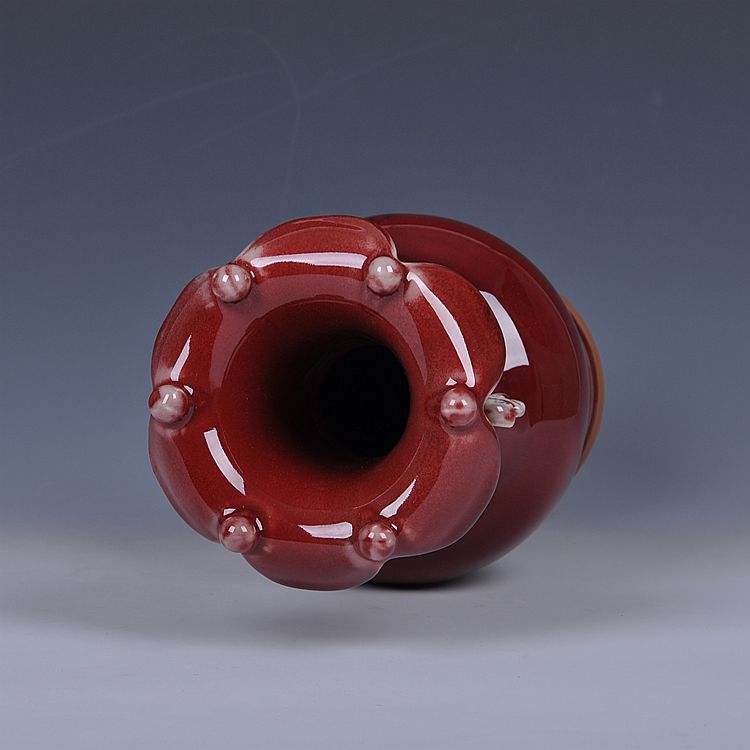
                                                                                陶之念 景德镇陶瓷器 钧瓷仿古花瓶 家居摆设装饰工艺品摆件 双耳反口瓶                 