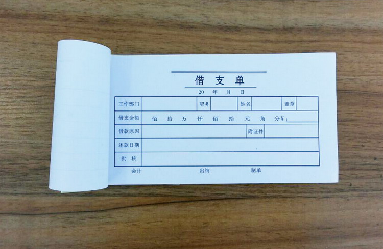 
                                        借支单 标准财务会计凭证 (小）48k 借支单 会计单据 不带大写金额款 80本装                