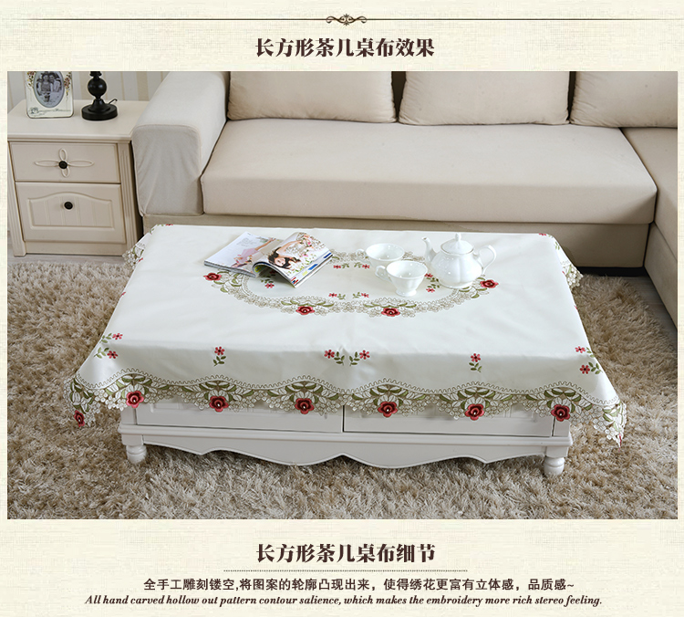 梦唯雅 欧式小清新绣花桌布桌旗 布艺台布茶几布圆餐桌布椅套椅垫套装枕套 小清新 坐垫+靠背 一把椅子的