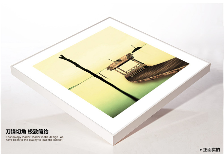 
                                        云图 现代简约客厅装饰画墙画挂画有框画背景墙画 港湾风景装饰画 一套ABC画面 50*50(黑色框)                