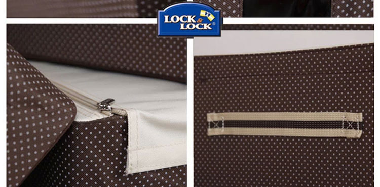 乐扣乐扣（LOCK&LOCK）收纳箱 牛津布铁架可折叠大号整理箱储物箱 顶盖防水 三件套58L绿色