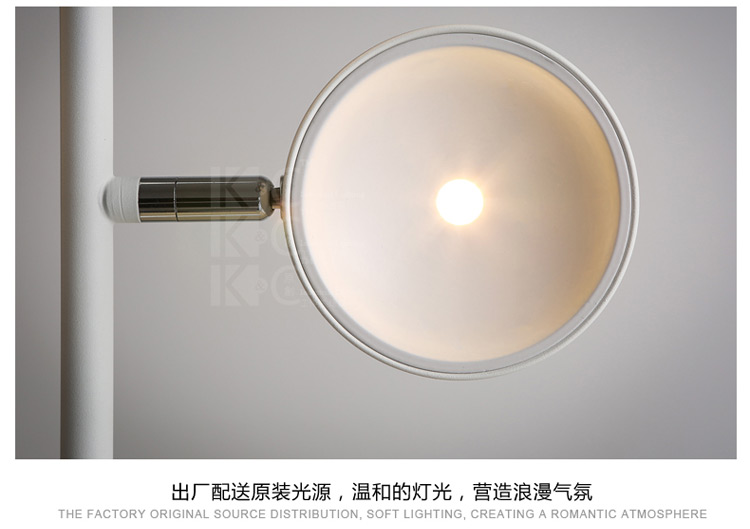 
                                        kc灯具个性北欧简约铁艺灯罩落地灯 客厅书房卧室创意落地灯 F3812-1黑色 白光                