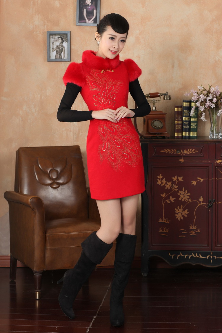 Ms. 27.41 picking qipao Tang Dynasty Fall/Winter Collections of nostalgia for the new improved wool rabbit hair? For embroidery cheongsam RED M picture, prices, brand platters! The elections are supplied in the national character of distribution, so action, buy now enjoy more preferential! As soon as possible.
