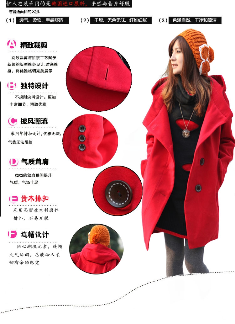 2015 Autumn and winter new Korean large coats gross? female windbreaker. Long Single Row Clip cap gross? female RED M picture jacket, prices, brand platters! The elections are supplied in the national character of distribution, so action, buy now enjoy more preferential! As soon as possible.