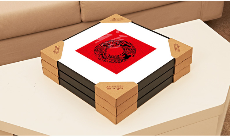 
                                        云图 现代中式装饰画客厅玄关招财送礼创意沙发背景墙有框画挂画 一套价ABC画面 70*70(胡桃木框)                