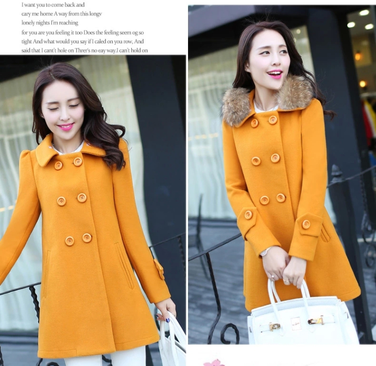 Yu Ying 2015 autumn and winter new women's Korea version of large numbers in length of Sau San for?? jacket coat gross female YH150 Yellow M picture, prices, brand platters! The elections are supplied in the national character of distribution, so action, buy now enjoy more preferential! As soon as possible.