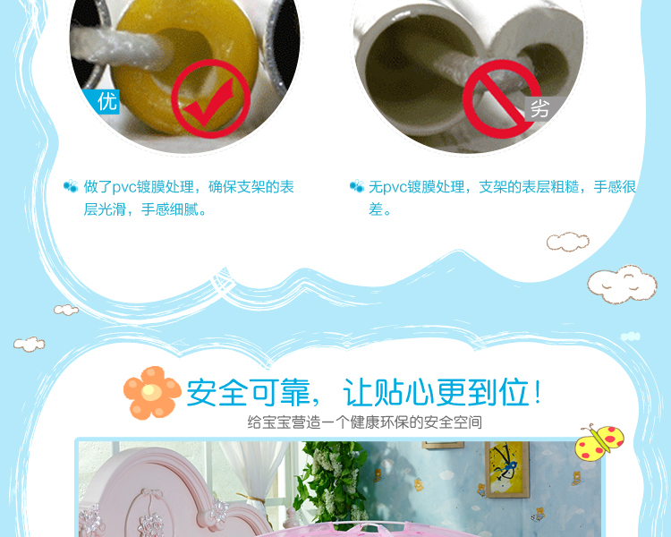 
                                        正顺家纺婴儿童蚊帐宝宝蒙古包带支架加密加柔带布防蚊帐婴儿床用蚊帐 快乐宝贝升级版粉色115*65                