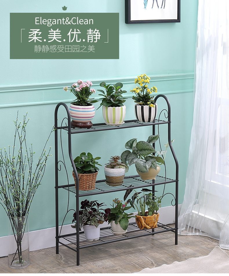 小媳妇简易鞋架 多层家用铁艺鞋柜简约现代组装防尘鞋架子 黑色