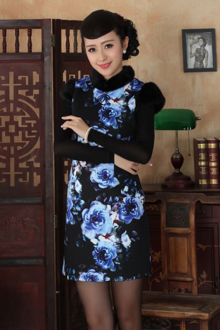 The frequency response, Ms. Tang cheongsam with improved winter dresses, for the waist dress dresses Y 0028 Map Color 2 XL pictures, price, brand platters! Elections are good character, the national distribution, so why buy now enjoy more preferential! Health