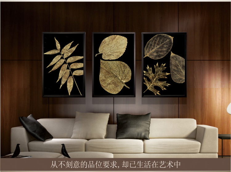 梵格 美式客厅装饰画玄关书房三联实木有框墙画壁画挂画浮雕画 I 70X105