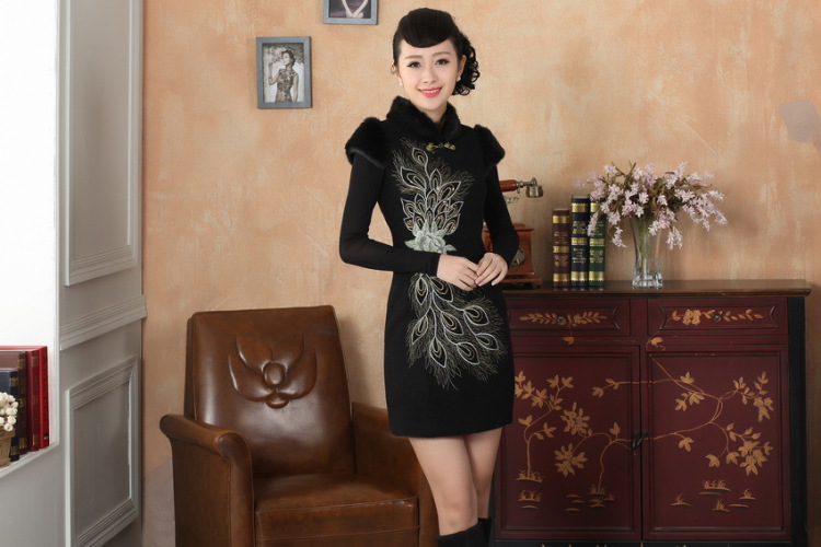 The frequency response, Ms. Tang cheongsam with autumn and winter clothes new retro improved wool? rabbit hair collar embroidery cheongsam red 2 XL pictures, price, brand platters! Elections are good character, the national distribution, so why buy now enjoy more preferential! Health