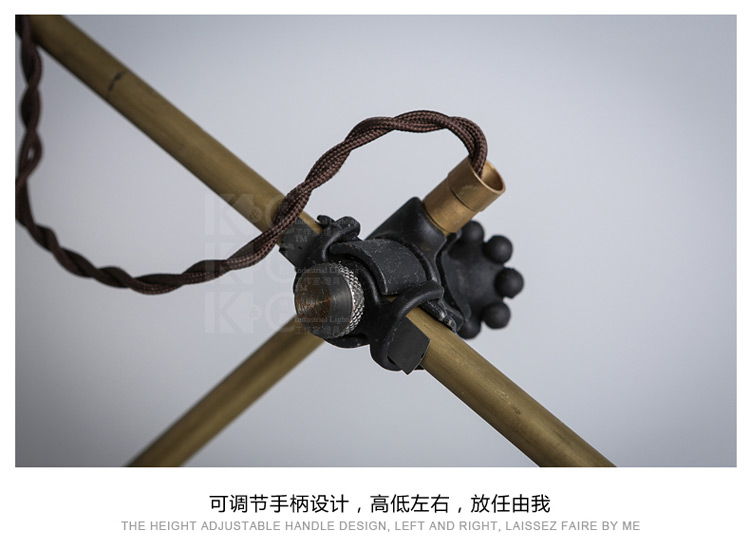 
                                        KC灯具 美式工业风LOFT创意铁艺复古长臂落地灯钓鱼落地灯 F3198C- 含A19灯泡                