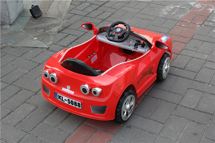 保时捷儿童电动车四轮遥控童车可坐电动汽车宝宝玩具车 双驱黄色 快慢