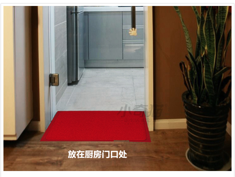 
                                        小奇猫丝圈地垫入户防尘防滑加厚地垫门垫门外蹭土地垫玄关卫生间地垫 中号60cmx90cm                
