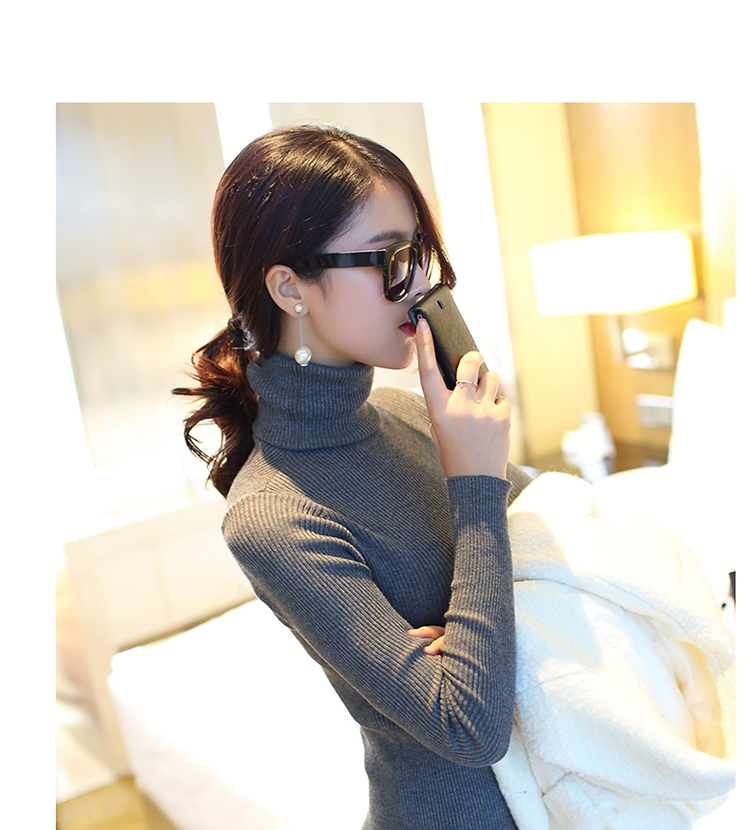 XIAO萌妹秋冬新款厚女式打底裙秋冬针织衫包臀高领毛衣女连衣裙女裙潮8560 黑色
