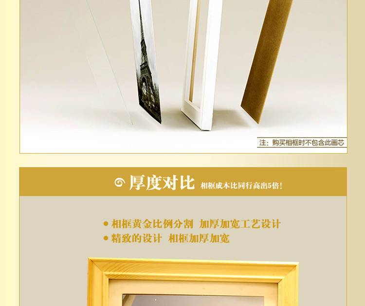 
                                        维佳 实木挂墙相框A4装饰画框摆台大相框12 14 16 18寸A3欧式创意相架儿童大相片 胡桃色 A3*3个                