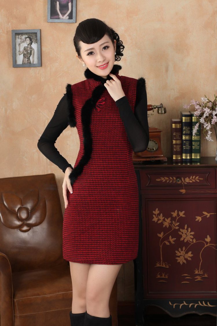 Ms. 27.41 picking qipao Tang Dynasty Fall/Winter Collections of nostalgia for the improvement of the new grid wool rabbit hair collar qipao? White Picture, prices, S brand platters! The elections are supplied in the national character of distribution, so action, buy now enjoy more preferential! As soon as possible.