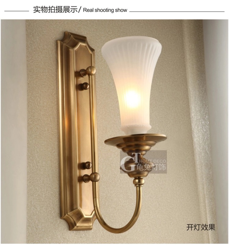 壁灯美式床头全铜壁灯过道灯 玄关灯壁灯客厅 欧式铜灯 NB8062(b)
