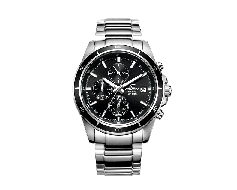 卡西欧(casio)男士手表 商务防水计时腕表 黑盘皮带efr-526l-1a