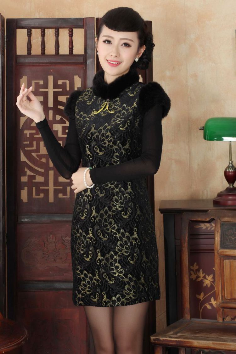 Ms. 27.41 picking qipao Tang dynasty improved winter cheongsam collar scouring pads plus lace Foutune of dress dresses Y0025 map color 2XL Photo, prices, brand platters! The elections are supplied in the national character of distribution, so action, buy now enjoy more preferential! As soon as possible.