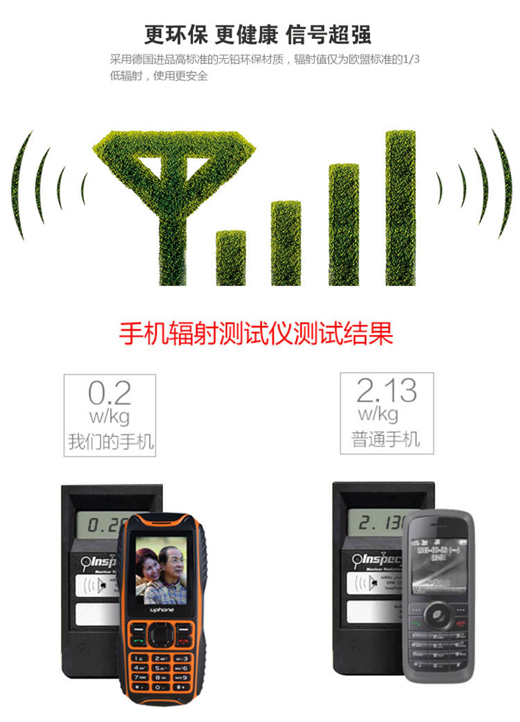 优豊(uphone) U3A 三防手机 备用机 移动/联通2G 灰色