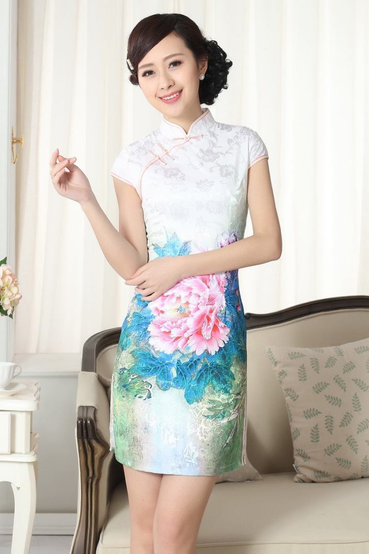 The broadband new summer elegance Chinese qipao Chinese graphics thin short cheongsam picture color 2 XL pictures, price, brand platters! Elections are good character, the national distribution, so why buy now enjoy more preferential! Health