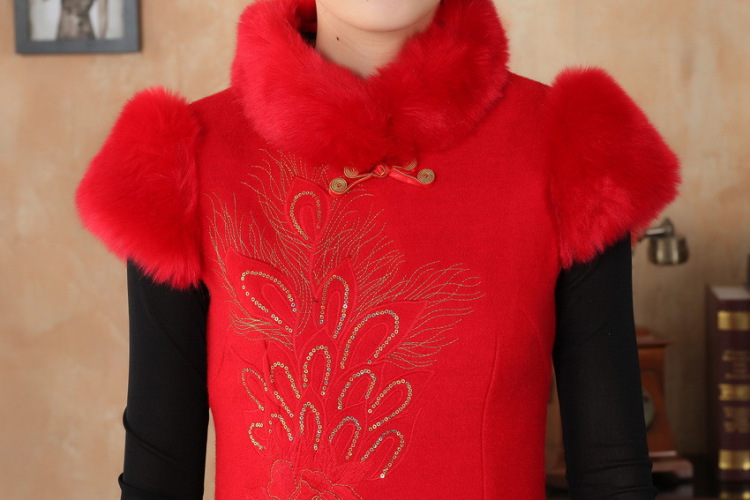 The frequency response, Ms. Tang cheongsam with autumn and winter clothes new retro improved wool? rabbit hair collar embroidery cheongsam red 2 XL pictures, price, brand platters! Elections are good character, the national distribution, so why buy now enjoy more preferential! Health