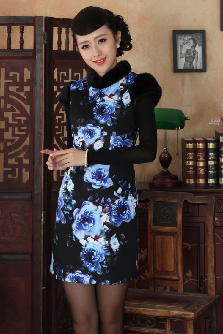The frequency response, Ms. Tang cheongsam with improved winter dresses, for the waist dress dresses Y 0028 Map Color 2 XL pictures, price, brand platters! Elections are good character, the national distribution, so why buy now enjoy more preferential! Health