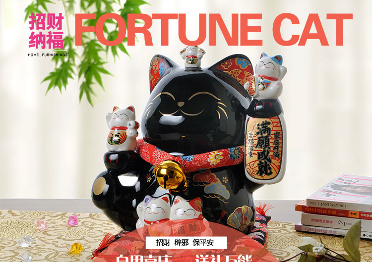 
                                        金石工坊 开业礼品 商铺摆件招财猫摆件SC1016满愿成就转运猫存钱罐大号                