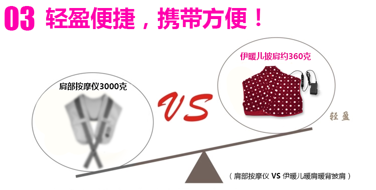 伊暖儿新品保暖护肩披肩护背宝暖肩暖背保暖毯 圣诞节礼物 大白12V披肩