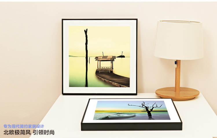 
                                        云图 现代简约客厅装饰画墙画挂画有框画背景墙画 港湾风景装饰画 一套ABC画面 50*50(黑色框)                