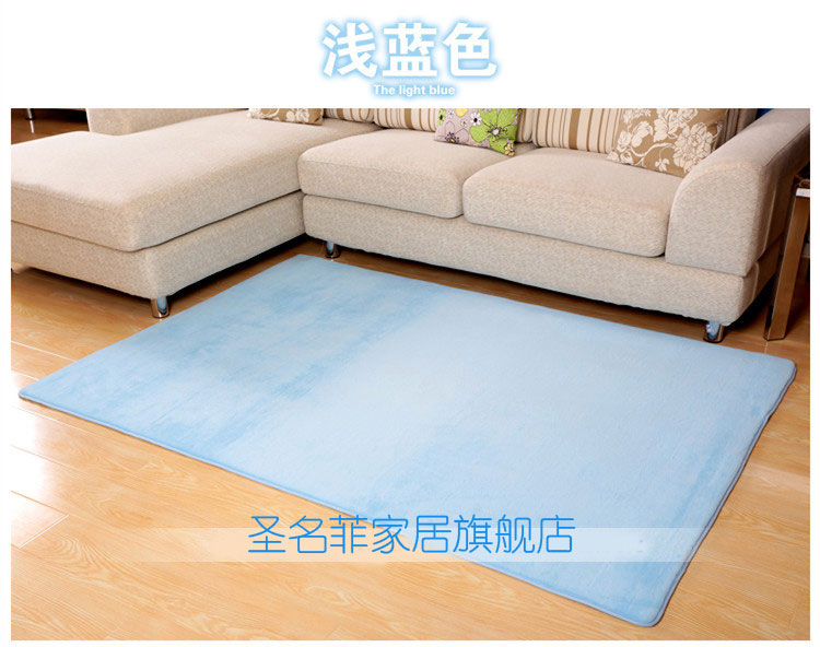 
                                        圣名菲 加厚珊瑚绒地毯 客厅 卧室 茶几沙发地毯 吸水防滑 柔软 咖啡色 80X200CM                