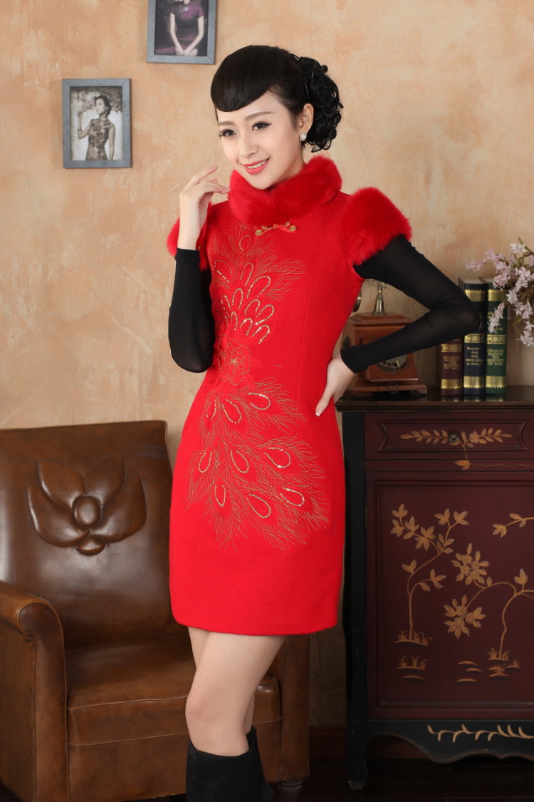 Ms. 27.41 picking qipao Tang Dynasty Fall/Winter Collections of nostalgia for the new improved wool rabbit hair? For embroidery cheongsam RED M picture, prices, brand platters! The elections are supplied in the national character of distribution, so action, buy now enjoy more preferential! As soon as possible.