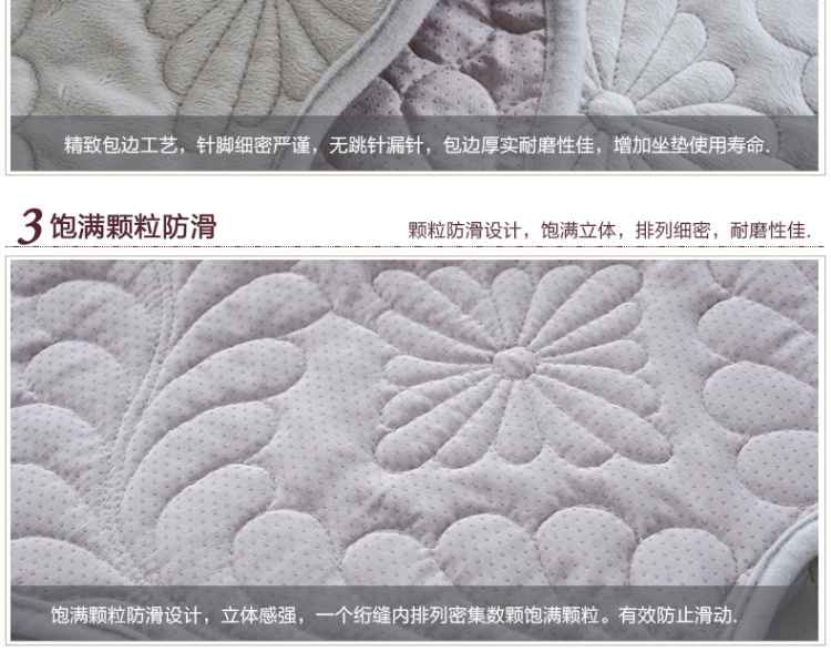 小艾家居 短毛绒沙发垫布艺坐垫子防滑沙发套纯色简约 凤尾-灰色 70*70cm可当扶手或靠背垫