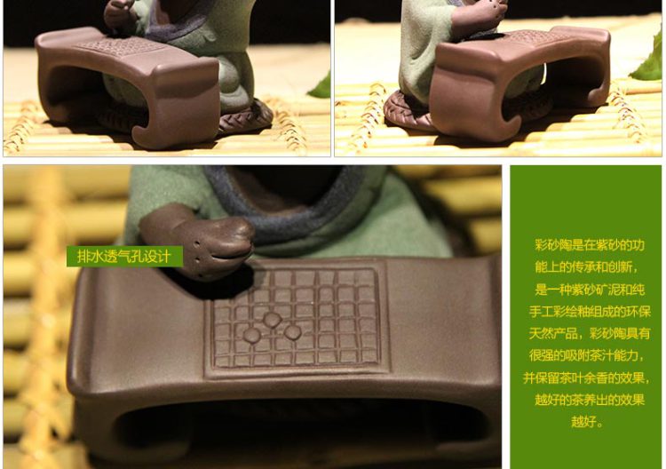 
                                                                                铜欣祥 装饰品摆件工艺品家居客厅办公室摆设创意琴棋书画小沙弥茶宠小和尚摆件功夫茶具 一套                