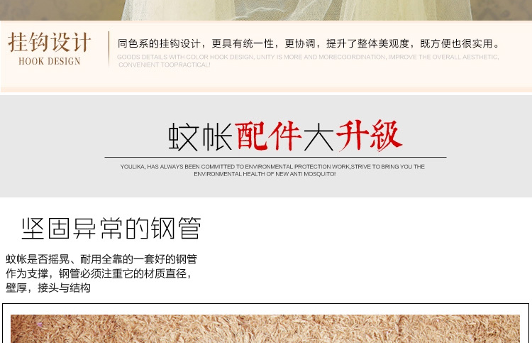 
                                        洛寐蚊帐 三开门落地 加粗加厚支架方顶学生宫廷公主蚊帐 简约三开门白色--22mm 1.5m床                