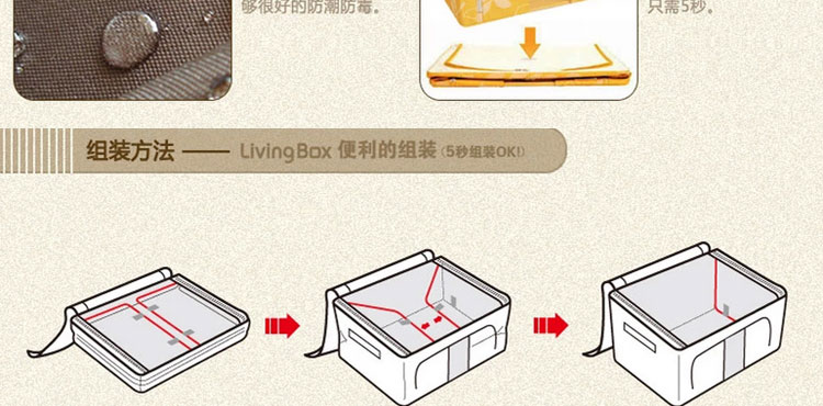 乐扣乐扣（LOCK&LOCK）收纳箱 牛津布铁架可折叠大号整理箱储物箱 顶盖防水 三件套58L绿色