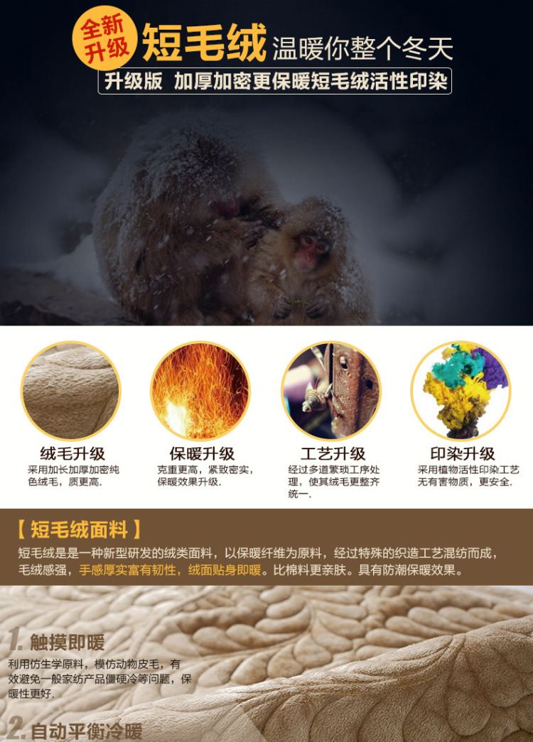 小艾家居 短毛绒沙发垫布艺坐垫子防滑沙发套纯色简约 凤尾-灰色 70*70cm可当扶手或靠背垫