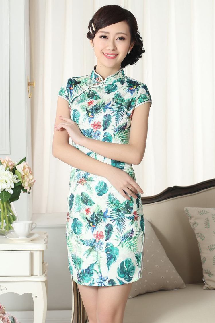 The broadband lady stylish jacquard cotton cultivating short cheongsam dress new Chinese qipao gown picture color 2 XL pictures, price, brand platters! Elections are good character, the national distribution, so why buy now enjoy more preferential! Health