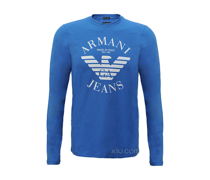 armani jeans 阿玛尼牛仔 男士棉质ga老鹰logo图案印花t恤v6h48nq-v8