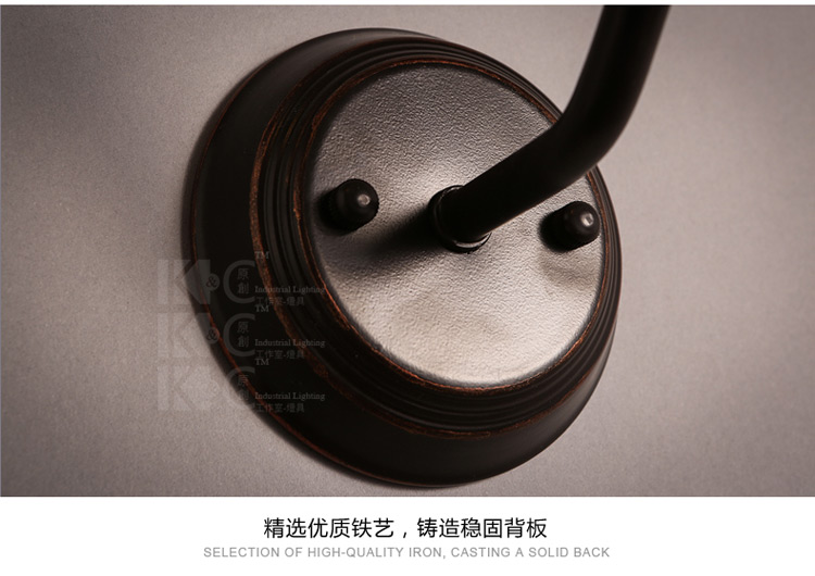 kc灯具 简约现代餐厅咖啡厅灯铁艺复古个性走道弯曲阳台墙壁灯 赠LED节能灯泡-黄光