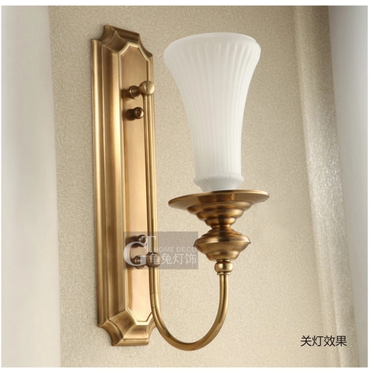 壁灯美式床头全铜壁灯过道灯 玄关灯壁灯客厅 欧式铜灯 NB8062(b)
