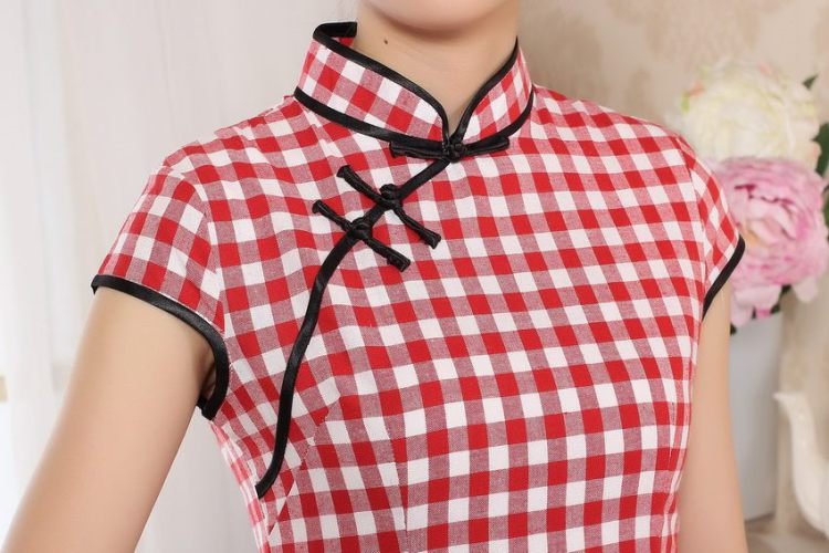 Nigeria, the Yau Ma Tei cotton retro checked short-sleeved qipao improved daily republic linen clothes summer dresses skirts D 0247 - A XXL pictures, price, brand platters! Elections are good character, the national distribution, so why buy now enjoy more preferential! Health